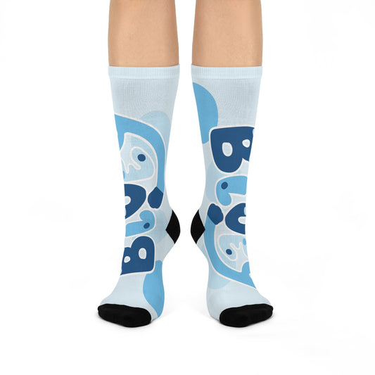 Crew Socks, Fun Cartoon Socks, Bluey Inspired Socks, Cute Bluey Socks, Novelty Gift Socks, Whimsical Socks
