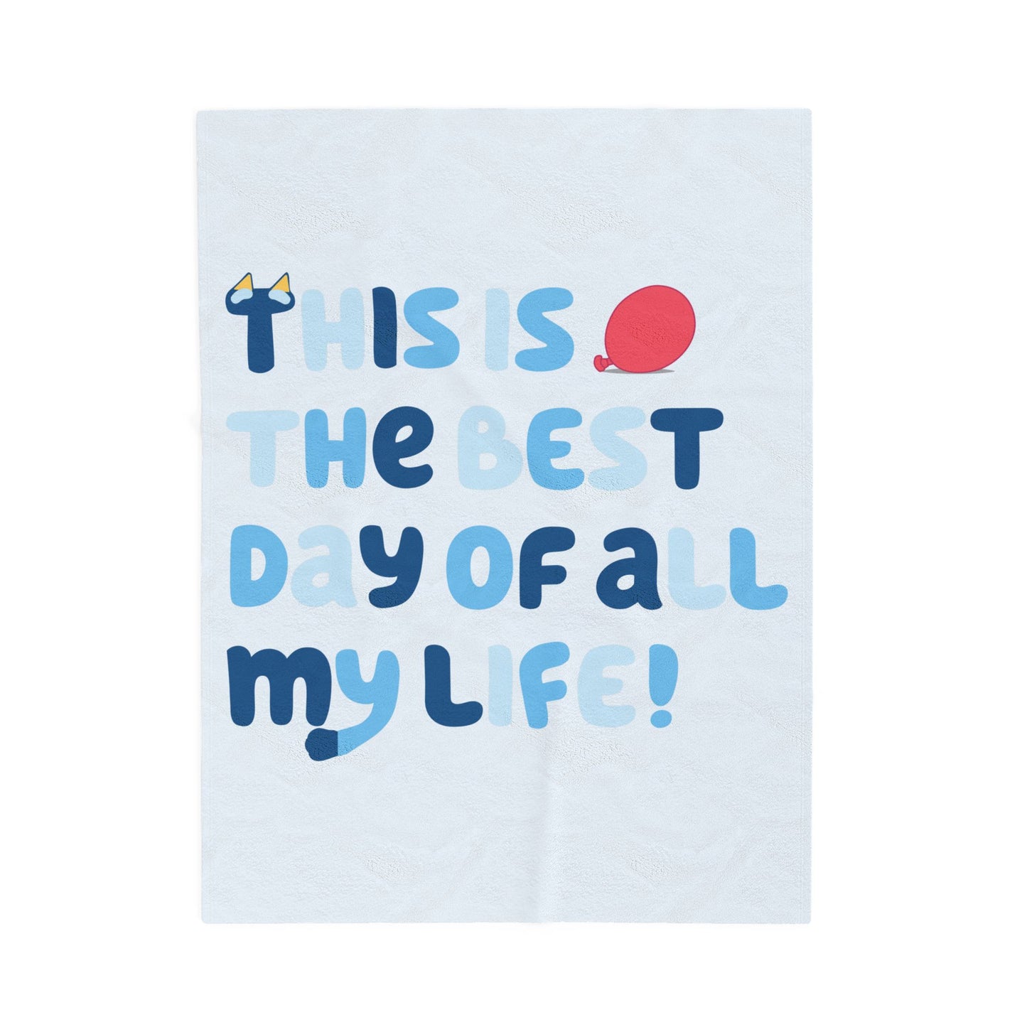Plush Blanket, Bluey Keepy Uppy Best Day of All My Life, Cozy Throw, Soft Bedding, Gift for Kids, Movie Fans, Birthday Present