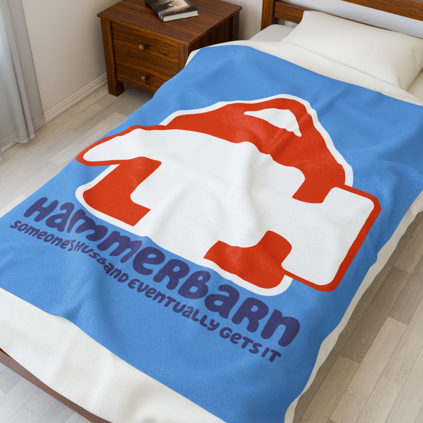 Velveteen Plush Blanket - Funny Hammerbarn Someone's Husband Eventually Gets It Bluey, Cozy Throw, Soft Bed Blanket, Unique Home Decor,