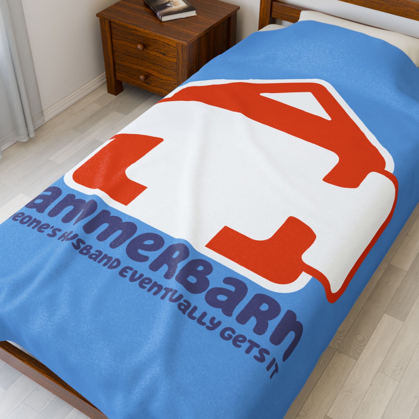 Velveteen Plush Blanket - Funny Hammerbarn Someone's Husband Eventually Gets It Bluey, Cozy Throw, Soft Bed Blanket, Unique Home Decor,