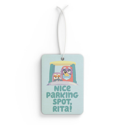 Car Air Freshener - Nice Parking Spot Rita, Bluey Grannies. Cute Car Accessory, Fun Scented Aroma, Car Décor Gift, Car Fragrance Charm,