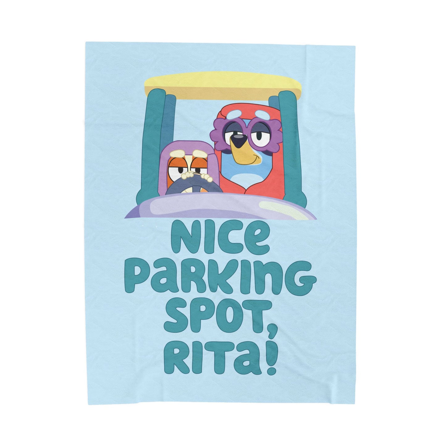 Velveteen Plush Blanket - Bluey Grannies Nice Parking Spot Rita, Soft Throw for Cozy Nights, Warm Fleece Cover for Bed Sofa Couch,