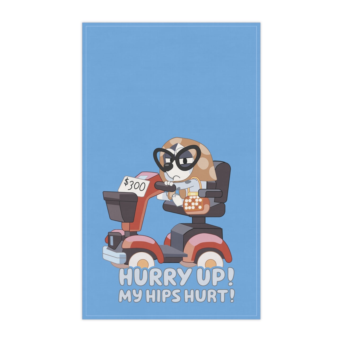 Kitchen Towels, Bluey Grannies Muffin on the Granny mobile, Grandma Gift, Cooking Towels, Tea Towel Set, Housewarming Gift, Kitchen Decor,