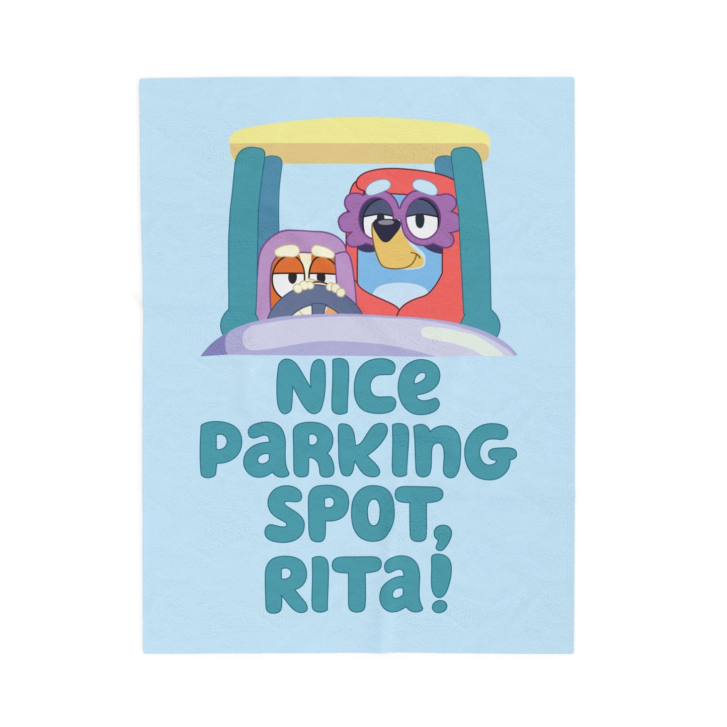Velveteen Plush Blanket - Bluey Grannies Nice Parking Spot Rita, Soft Throw for Cozy Nights, Warm Fleece Cover for Bed Sofa Couch,