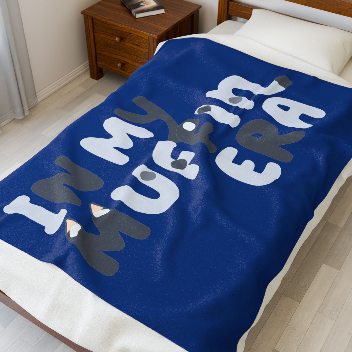 Blanket, Muffin era design, Bluey inspired, Snuggle Blanket, Cozy Throw, Gift for Bluey Fans, Velveteen Plush