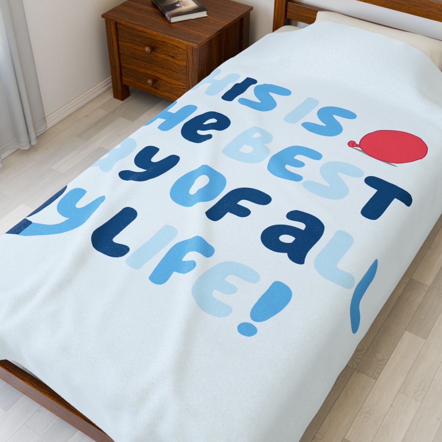 Plush Blanket, Bluey Keepy Uppy Best Day of All My Life, Cozy Throw, Soft Bedding, Gift for Kids, Movie Fans, Birthday Present