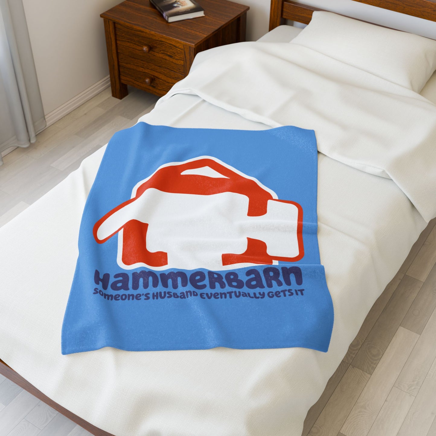 Velveteen Plush Blanket - Funny Hammerbarn Someone's Husband Eventually Gets It Bluey, Cozy Throw, Soft Bed Blanket, Unique Home Decor,